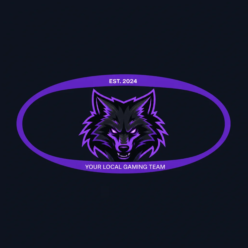 Illustrated mascot AI logo for a gaming team