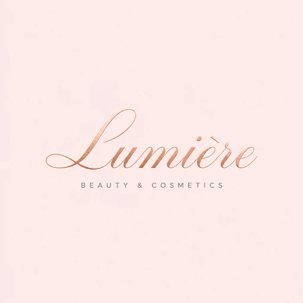 Elegant wordmark AI logo for a beauty brand