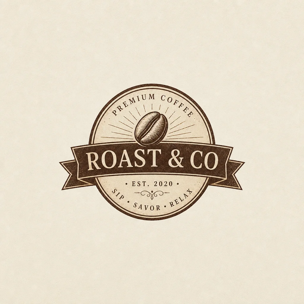 Vintage style AI logo for a coffee shop