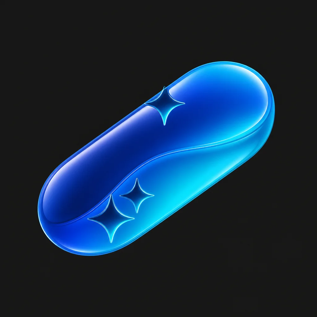 Futuristic 3D AI logo for a software company